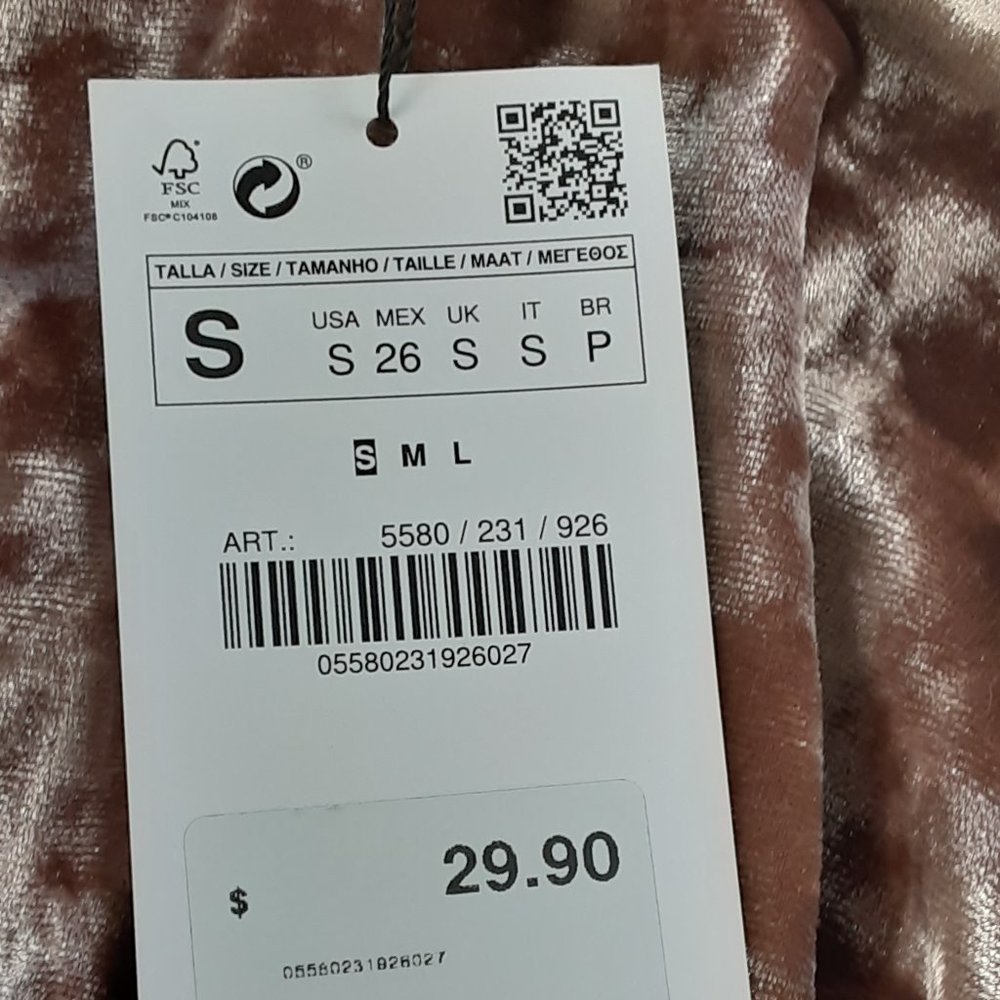 *HP* NWT Zara-Small-Cold Shoulder Crop Top - Picture 3 of 5